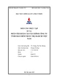Báo cáo thực tập tốt nghiệp: Phân tích báo cáo tài chính Công ty TNHH Bảo hiểm Nhân Thọ Daiichi Việt Nam
