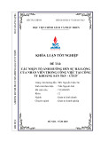 Khóa luận tốt nghiệp: Các nhân tố ảnh hưởng đến sự hài lòng của nhân viên trong công việc tại Công ty Khoáng sản TKV – CTCP