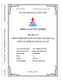 Khóa luận tốt nghiệp: Hoàn thiện kế toán nguyên vật liệu tại Công ty TNHH Xây dựng Tự Lập