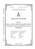 Khóa luận tốt nghiệp: Nâng cao chất lượng thẩm định tín dụng Ngân hàng TMCP Công Thương Việt Nam Vietinbank
