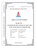 Khóa luận tốt nghiệp: Giải pháp thu hút vốn đầu tư trực tiếp nước ngoài (FDI) vào tỉnh Phú Thọ